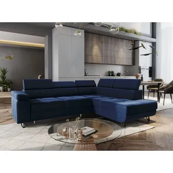 Sedací souprava Rozkládací rohová sedačka SABRINA - tmavě modrá