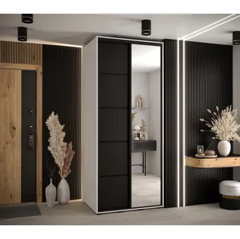 Šatní skříň Šatní skříň ASIRI 5 - 120/60 cm, bílá / černá / černá
