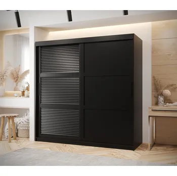 Šatní skříň Šatní skříň MATILDA 3 - 180 cm, černá / černá