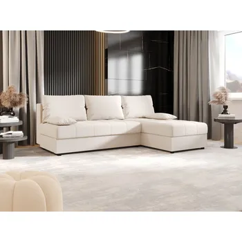 Sedací souprava Rozkládací rohová sedačka ADELINDE - smetanová, pravý roh