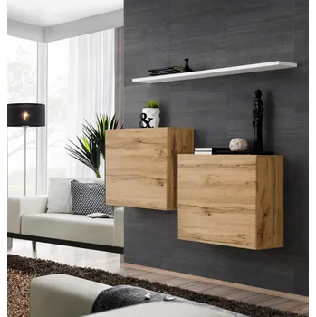 Obývací stěna Sestava skříněk RIONATA 1 - dub wotan / bílá