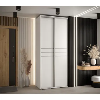 Šatní skříň Šatní skříň ASIRI 10 - 100/60 cm, bílá / stříbrná