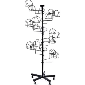 Věšák Kovový stojan na čepice a klobouky, střední, černá