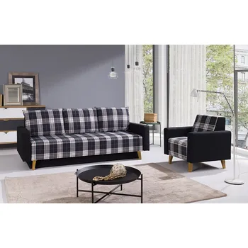 Sedací souprava Vzorovaná rozkládací pohovka s křeslem VISTA - vícebarevná