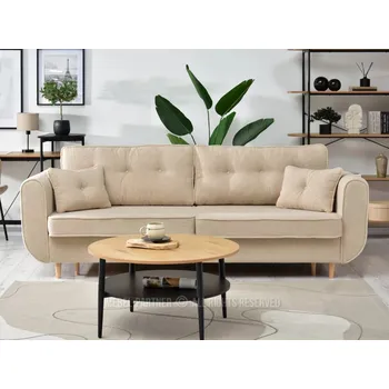 Pohovka Rozkládací pohovka LALESKA - béžová / buk