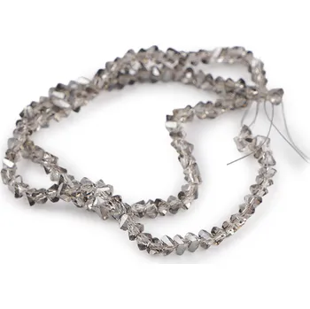 Korálek Skleněné broušené korálky triangl 3 mm na drátku, střední, 6 šedá