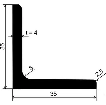 Stavební profil Profil L rovnoramenný 35×35×4 mm válcovaný – 6 m