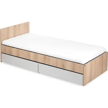 Dětská postel Dětská postel 90x200 AGIRA se šuplíkem - buk / šedá