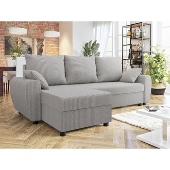 Sedací souprava Rohová sedačka na každodenní spaní KRAMFORS - světlá šedá