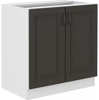 Kuchyňská linka Dolní dvoudveřová skříňka SOPHIA - šířka 80 cm, tmavě šedá / bílá