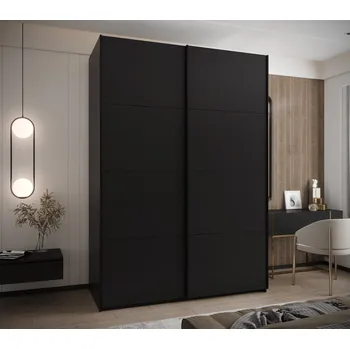 Šatní skříň Dvoudveřová skříň SAMARA 1 - 180 cm, černá / černá