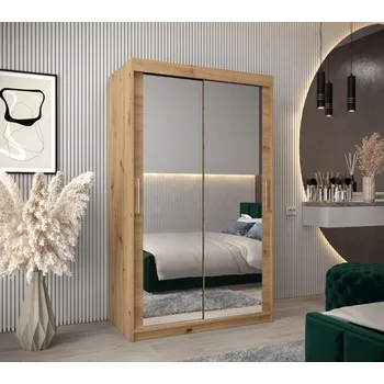 Šatní skříň Skříň s posuvnými dveřmi v šířce 120 cm TIMEA 3 - dub artisan