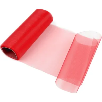 Stuha Organza / stuha střední lesk šíře 14,5 cm, střední, 193 červená jahoda