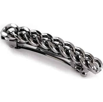 Náramek Francouzská spona do vlasů řetěz, střední, 3 šedá ocelová
