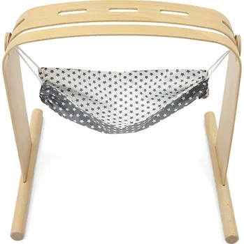 Hračka pro nejmenší Eva Kiedroňová Závěs k hrazdičce - Hamaka - Šedá s bílými hvězdičkami / Bílý s šedými hvězdičkami