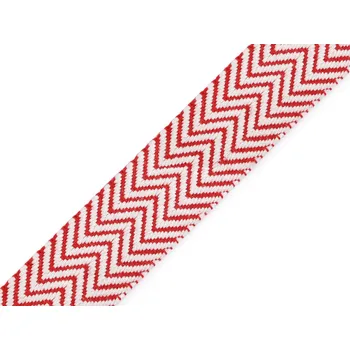 Bavlněný oboustranný popruh šíře 38 mm, střední, 3 režná světlá červená