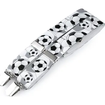 Kšandy Dětské šle smajlík, postavičky, zvířátka, auta, střední, 17 bílo-černá Fotbal