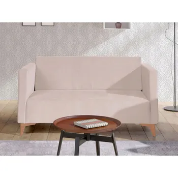 Pohovka Dvoumístná pohovka SIMON - béžová / nožičky světlý dub