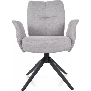 Jídelní židle Čalouněná otočná židle SONYA - světle šedá / černá