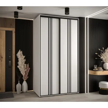 Šatní skříň Šatní skříň YVONA 6 - 140/60 cm, bílá / černá
