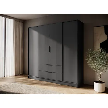 Šatní skříň Čtyřdvéřová šatní skříň 206 cm COSIMA - grafitová
