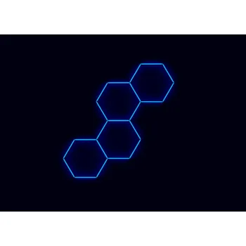 LED panel Kompletní LED hexagonové svítidlo modré, rozměr: 4 elementy 166 x 288 cm