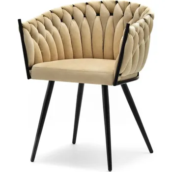 Jídelní židle Čalouněná jídelní židle ALMA - vanilková / černá