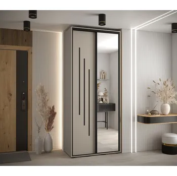 Šatní skříň Šatní skříň INDIRA 9 - 100/60 cm, kašmír / černá