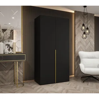 Šatní skříň Šatní skříň 100 cm BETULA - černá / zlatá