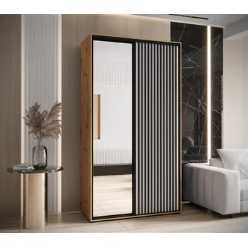 Šatní skříň Šatní skříň BAYLIN 2 - 130/60 cm, dub artisan / bílá / černá