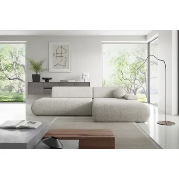 Sedací souprava Rozkládací rohová sedačka s úložným prostorem SURREY 1 - světlá popelavá, pravý roh