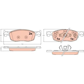 Brzdová destička Sada brzdových destiček, kotoučová brzda TRW GDB2576