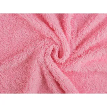 Mikroplyš beránek úplet, střední, 2 růžová sv.