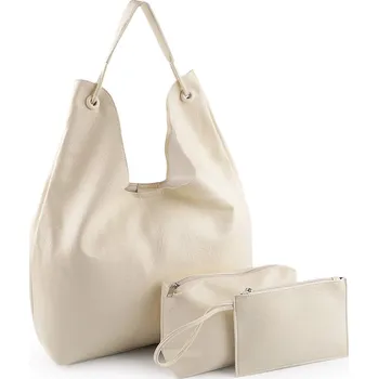 Kabelka Velká kabelka 3v1 45x28 cm, střední, 1 krémová světlá