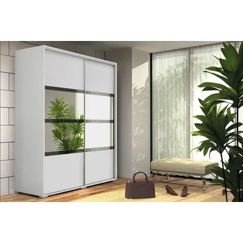 Šatní skříň Prostorná šatní skříň se zrcadlem 230/245 CELESTINO 2 - bílá