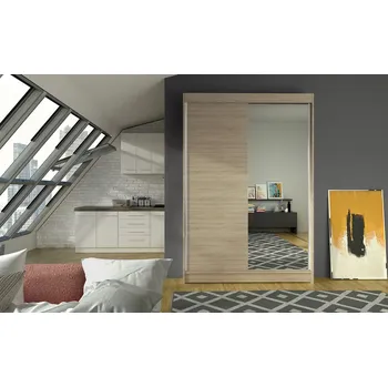 Šatní skříň Moderní šatní skříň LINH 1 - šířka 120 cm, sonoma