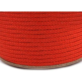 Oděvní šňůra PES Ø4 mm, střední, 3119 červená