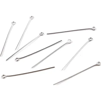 Korálek Ketlovací jehla 40 mm z nerezové oceli, velké, platina