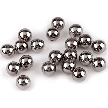 Dětské navlékací korálky Plastové korálky k vánočnímu tvoření Ø12 mm, střední, 2 stříbrná tmavá