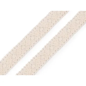 Krajka Bavlněná krajka / vsadka paličkovaná šíře 19 mm, střední, 2 režná světlá