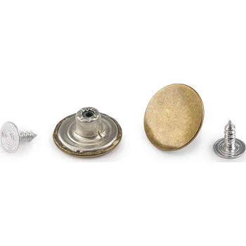 Knoflík Riflový knoflík Jeans velikost 26", velké, 3 staromosaz