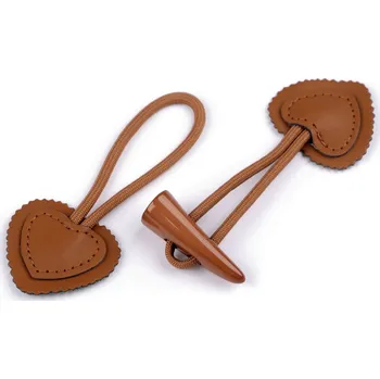 Knoflík Designové zapínání s rohem, střední, 5 hnědá