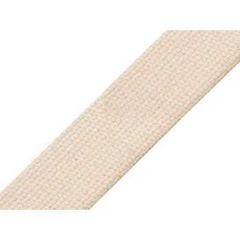 Bavlněný popruh šíře 40 mm, střední, režná světlá