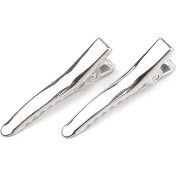 Sponky do vlasů se zoubky 35 mm, střední, 1 stříbrná