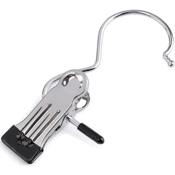 Háček kovový na zboží s klipem, velké, 1 stříbrná