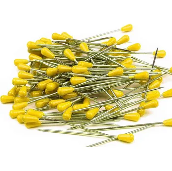 Nástroj na niť a příze Špendlíky délka 60 mm čalounické, střední, žlutá žloutková