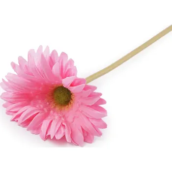 umělá květina Umělá gerbera dlouhá, střední, 2 růžová střední