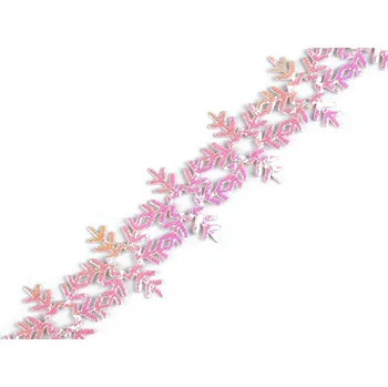 Vánoční samolepicí prýmek vločky šíře 35 mm, střední, 3 bílá AB