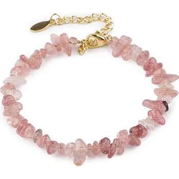 Náramek Náramek ze zlomků minerálů, střední, 3 třešňový křemen