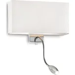 Ideal Lux HOTEL AP2 nástěnné svítidlo 1xLED 1W 55lm 3000K + 1xE27 60W bez zdroje 32cm IP20, bílo-chromové